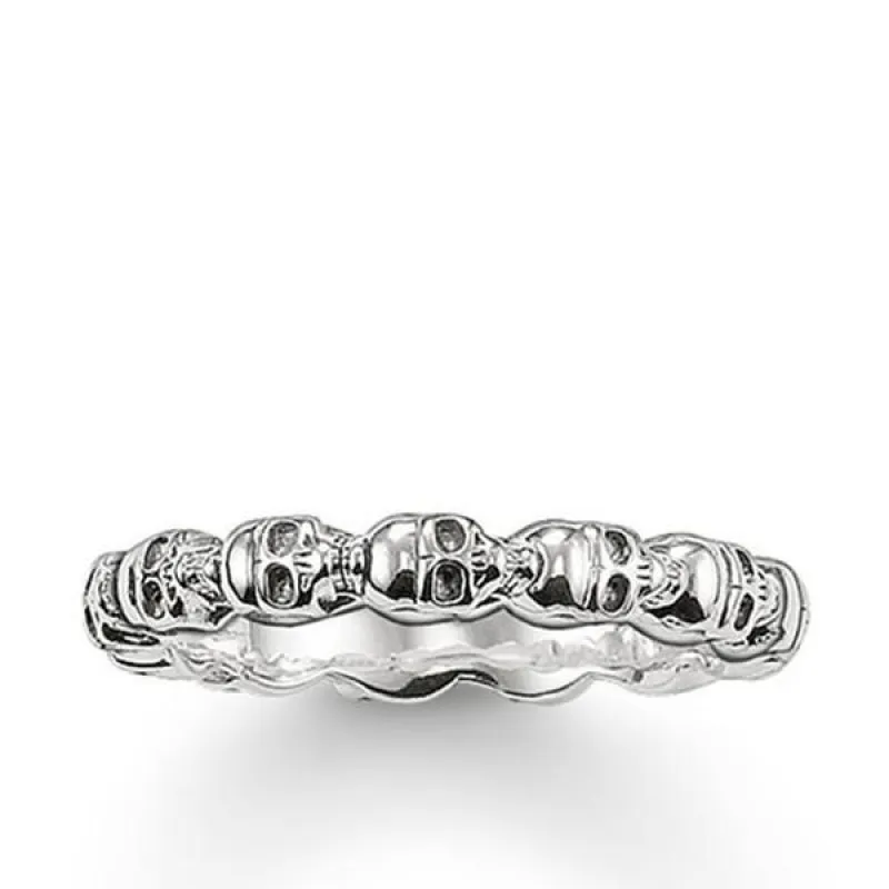 Thomas Sabo Rebel At Heart Sterling Silver Skull Ring D sold by C.W. Sellors