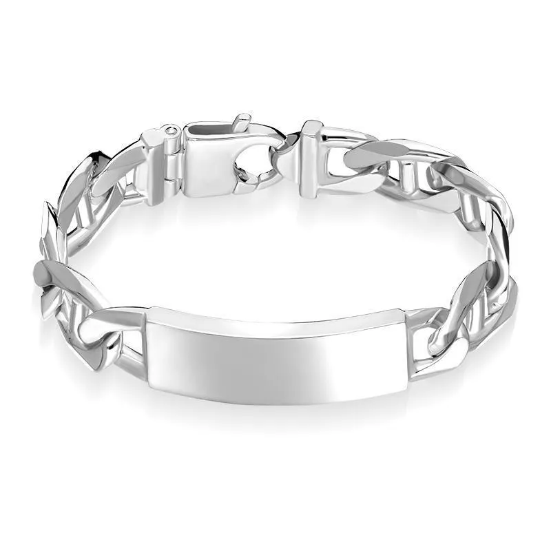 Sterling Silver Marine Link Identity Bracelet D sold by C.W. Sellors