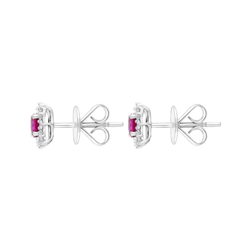 18ct White Gold Ruby Diamond Cluster Star Stud Earrings sold by C.W. Sellors product image thumbnail 2