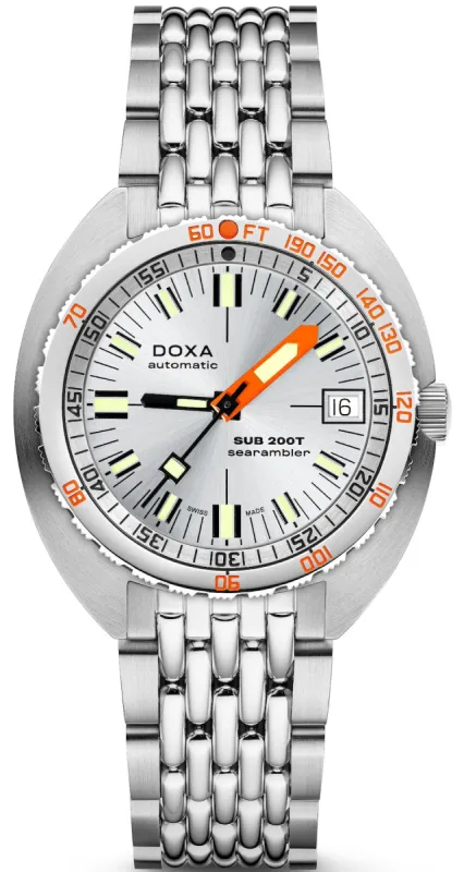 Doxa SUB 200T Searambler Iconic Sunray Bracelet Watch sold by C.W. Sellors