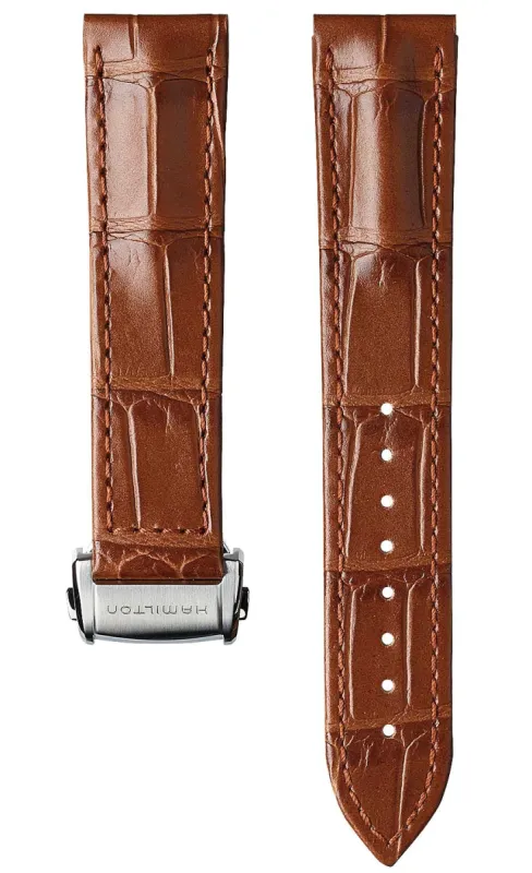 Hamilton Strap Jazzmaster Aligator Leather Light Brown sold by C.W. Sellors