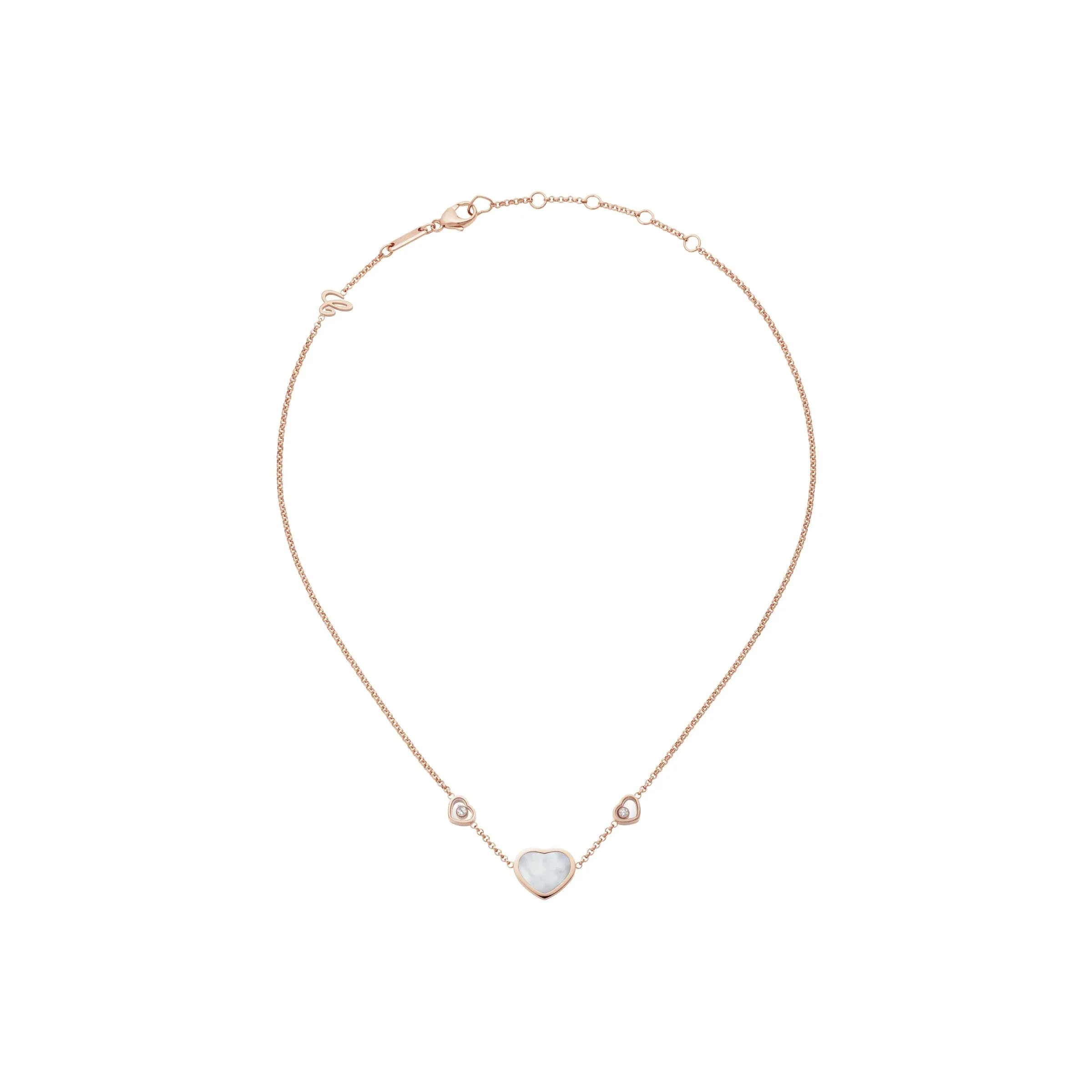 Chopard Happy Hearts 18ct Rose Gold Mother Of Pearl Necklace sold by C.W. Sellors product image thumbnail 3