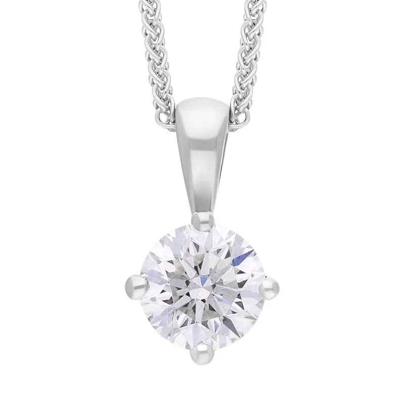 18ct White Gold 0.70ct Diamond Solitaire Pendant Necklace sold by C.W. Sellors