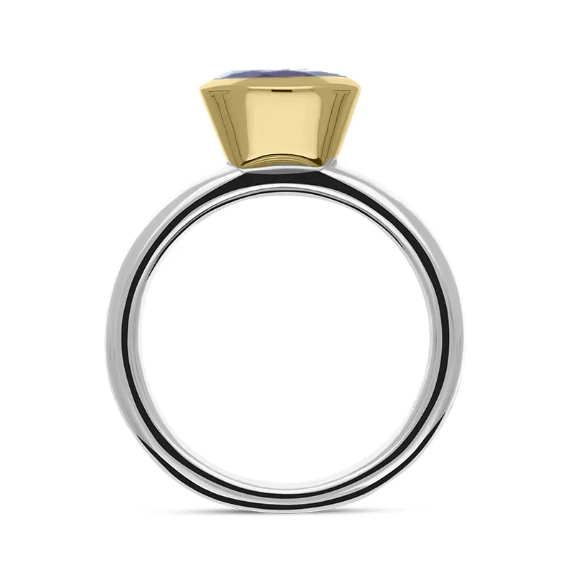 9ct Yellow Gold Sterling Silver Amethyst Stepping Stones 6x8mm Oval Bezel Set Ring sold by C.W. Sellors product image thumbnail 3