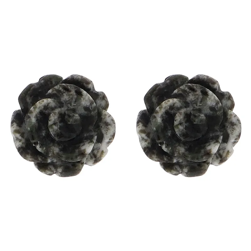Sterling Silver Preseli Blue Stone Tuberose Flower 10mm Stud Earrings sold by C.W. Sellors