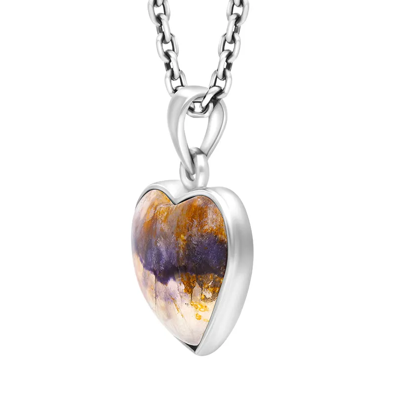 Sterling Silver Blue John Heart Pendant Necklace D sold by C.W. Sellors product image thumbnail 2