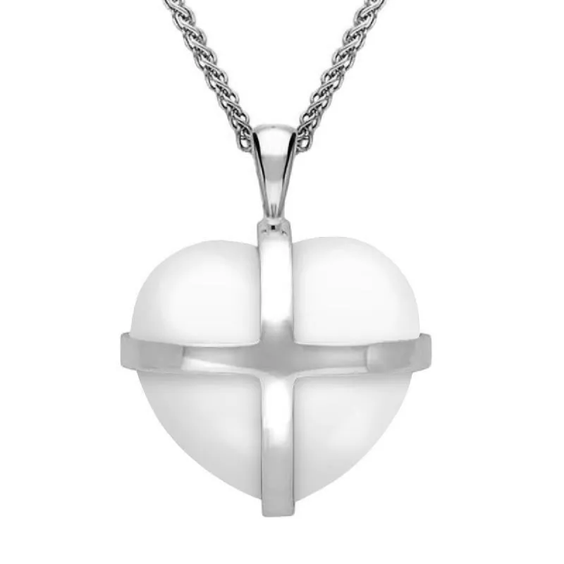 Sterling Silver Bauxite Medium Cross Heart Necklace sold by C.W. Sellors