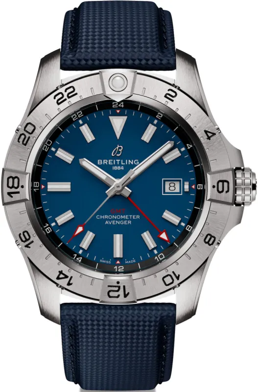 Breitling Avenger Automatic GMT 44 Blue Watch sold by C.W. Sellors