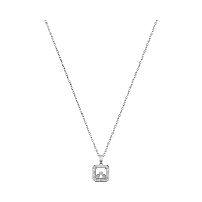 Chopard Happy Diamonds 18ct White Gold 0.40ct Diamond Necklace sold by C.W. Sellors