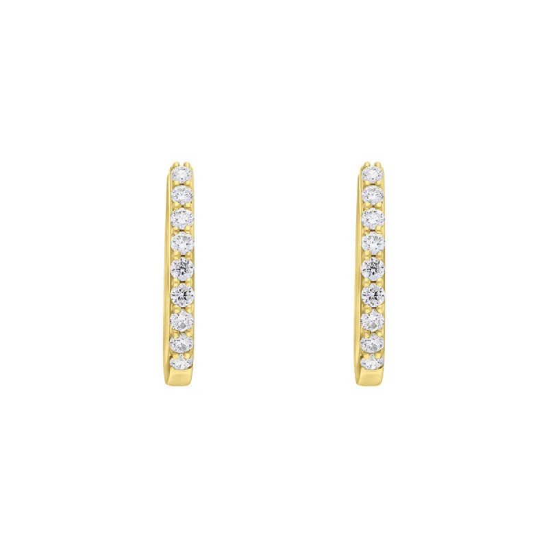 18ct Yellow Gold 0.21ct Diamond Hoop Earrings sold by C.W. Sellors