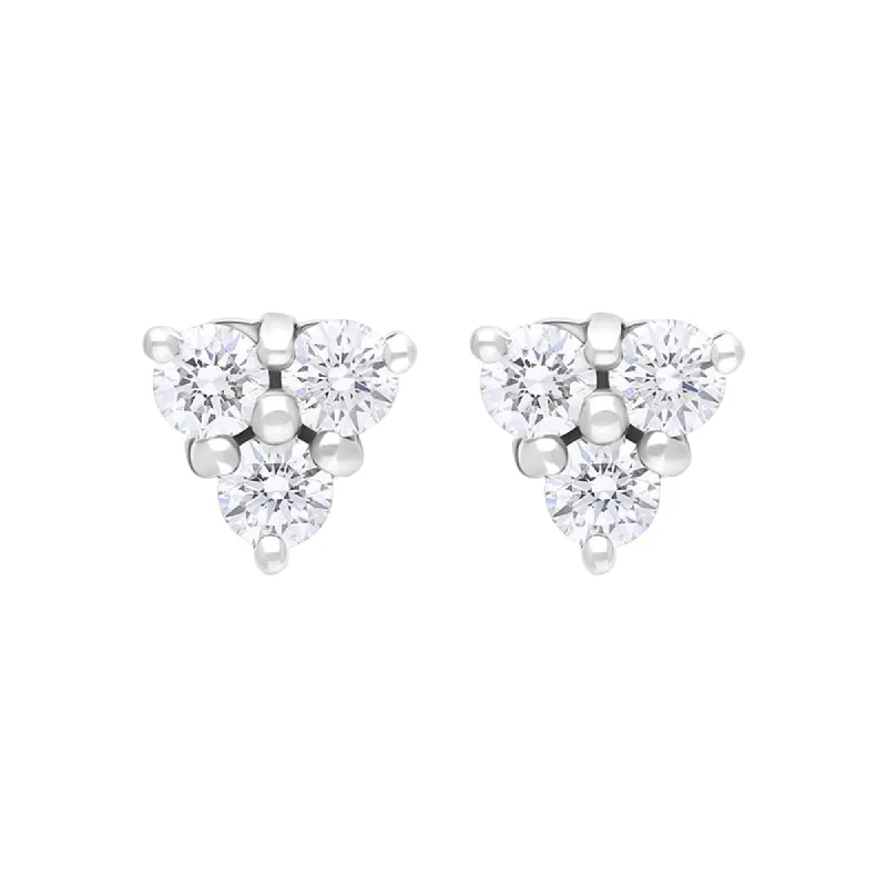 18ct White Gold Diamond Stud Earrings sold by C.W. Sellors