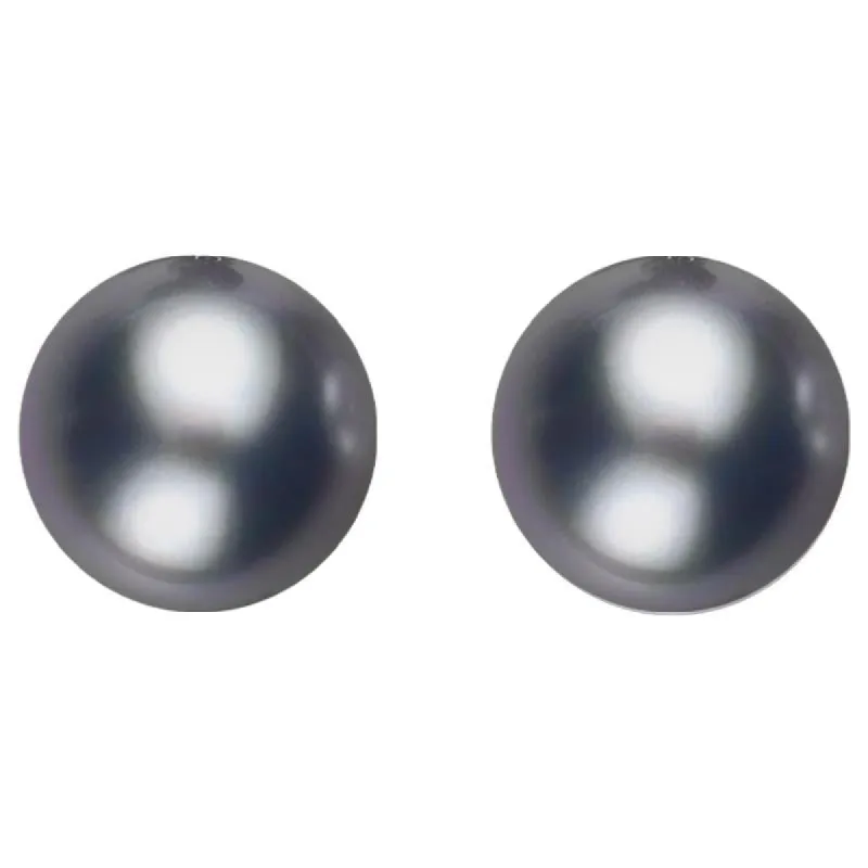 Sterling Silver 10mm Black Freshwater Pearl Stud Earrings sold by C.W. Sellors