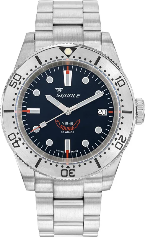 Squale 1545 Steel Black Bracelet Watch sold by C.W. Sellors