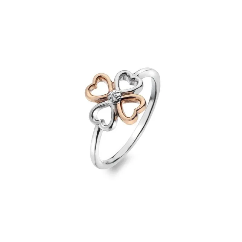 Hot Diamonds Lucky In Love Sterling Silver Rose Gold Plated Ring D sold by C.W. Sellors