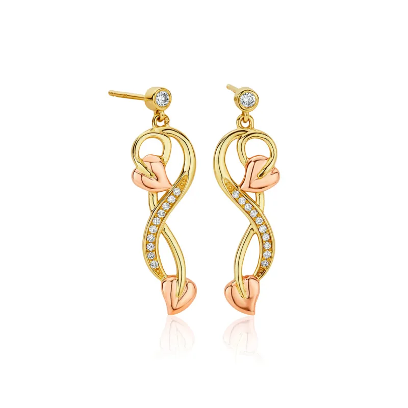 Clogau Tree of Life Diamond 9ct Gold Vine Drop Earrings D sold by C.W. Sellors