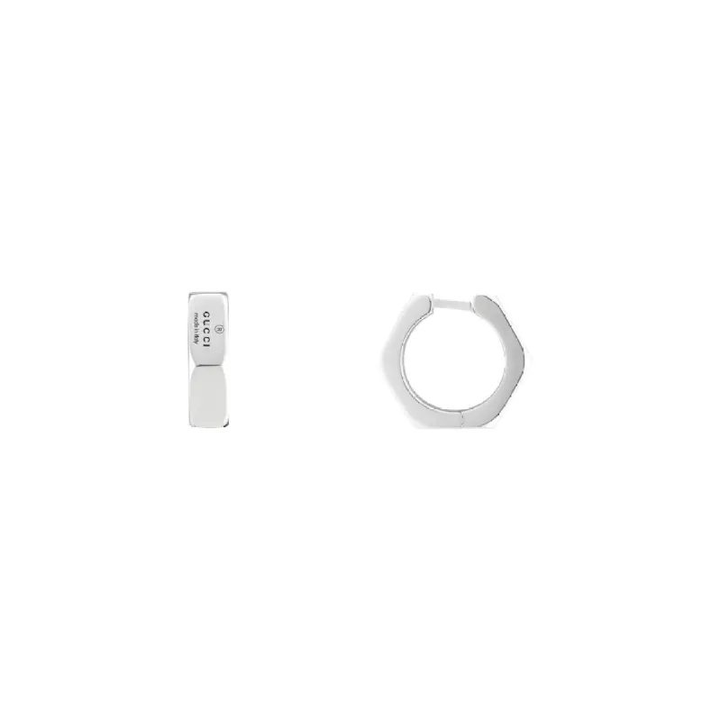 Gucci Trademark Sterling Silver Hoop Earrings sold by C.W. Sellors