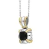 Sterling Silver Whitby Jet Square Banded Necklace D sold by C.W. Sellors