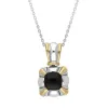 Sterling Silver Whitby Jet Square Banded Necklace D sold by C.W. Sellors