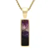 9ct Yellow Gold Blue John Small Oblong Necklace sold by C.W. Sellors