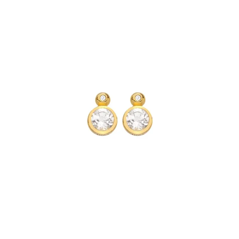 Hot Diamonds Gold Plated Sterling Silver Droplet White Topaz Stud Earrings sold by C.W. Sellors