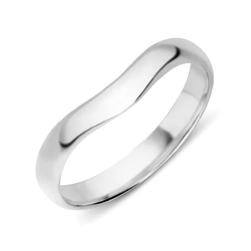 18ct White Gold 3.5mm Wishbone Wedding Ring D sold by C.W. Sellors