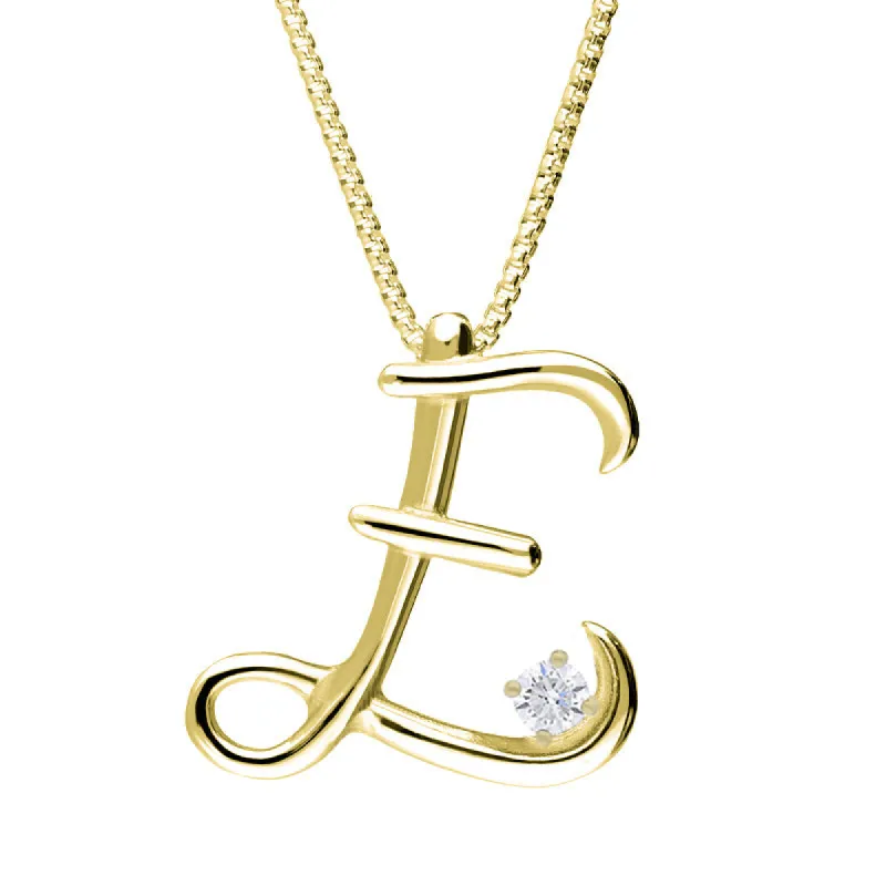 Love Letters 18ct Yellow Gold 0.10ct Diamond Initial E Necklace sold by C.W. Sellors