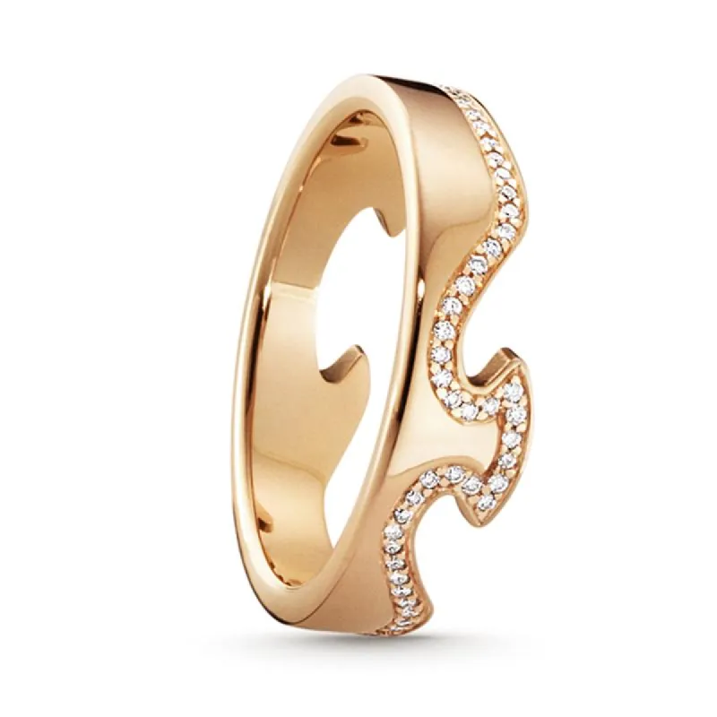 Georg Jensen Fusion 18ct Rose Gold Diamond End Ring sold by C.W. Sellors