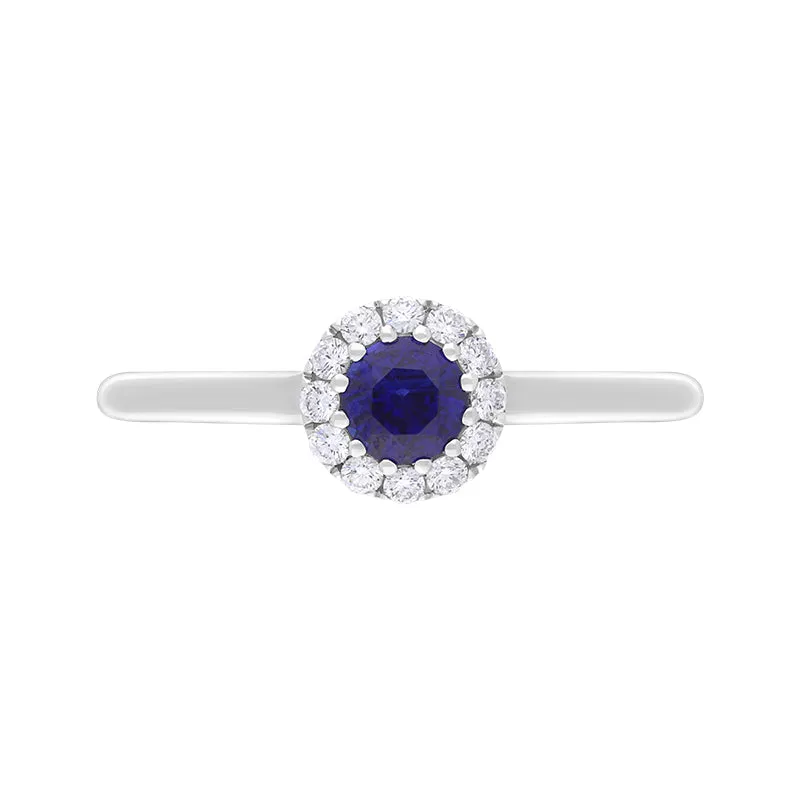18ct White Gold Sapphire Diamond Round Cut Cluster Ring sold by C.W. Sellors product image thumbnail 3