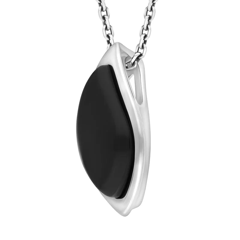 Sterling Silver Whitby Jet Small Leaf Necklace sold by C.W. Sellors product image thumbnail 2
