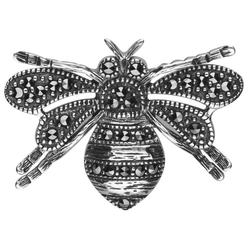 Sterling Silver Marcasite Style & Fashion Bee Brooch sold by C.W. Sellors