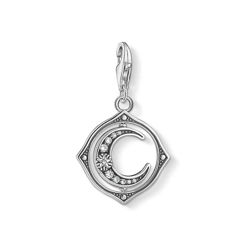 Thomas Sabo Charm Club Sterling Silver White Stone Moon Charm D sold by C.W. Sellors