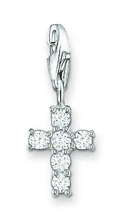 Thomas Sabo Charm Club Sterling Silver Cubic Zirconia Cross Charm sold by C.W. Sellors