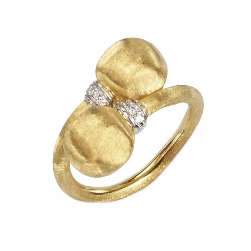 Marco Bicego Africa 18ct Yellow Gold 0.06ct Diamond Twist Ring D sold by C.W. Sellors