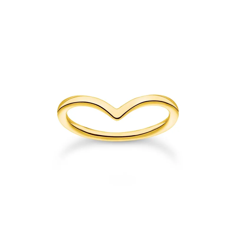 Thomas Sabo Yellow Gold Plated Sterling Silver V-Shape Ring D sold by C.W. Sellors