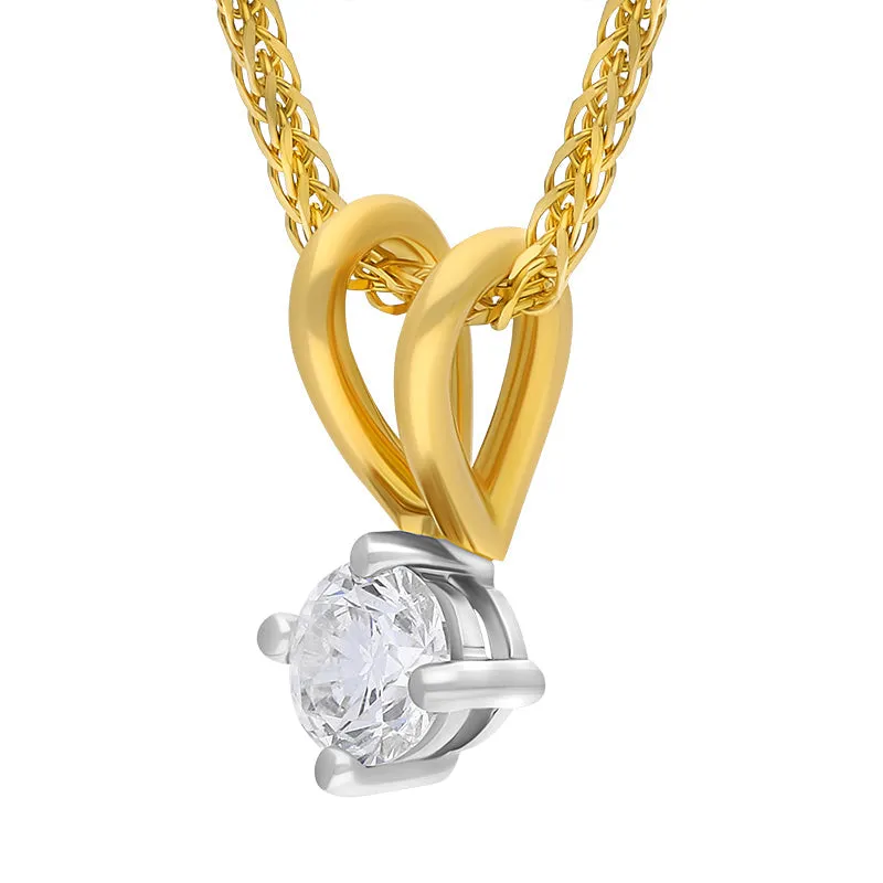 18ct Yellow Gold 0.20ct Diamond Brilliant Cut Solitaire Pendant Necklace sold by C.W. Sellors product image thumbnail 2