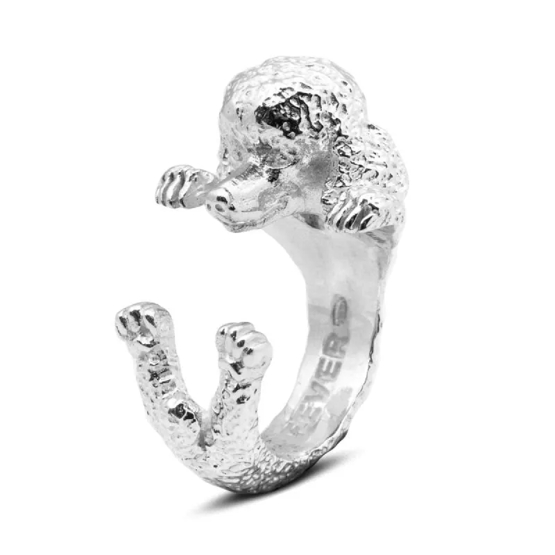 Dog Fever Sterling Silver Poodle Hug ring D sold by C.W. Sellors