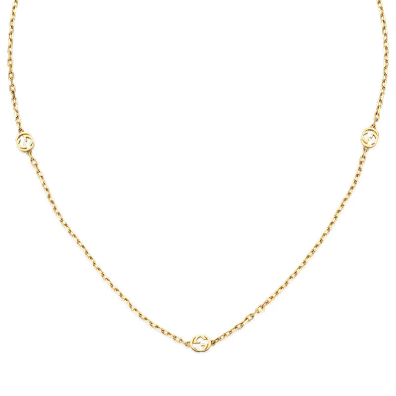 Gucci Interlocking Motif 18ct Yellow Gold Necklace sold by C.W. Sellors