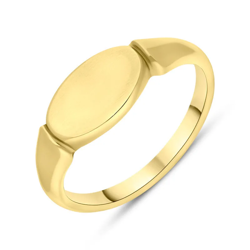 9ct Yellow Gold Oblong Signet Ring D sold by C.W. Sellors