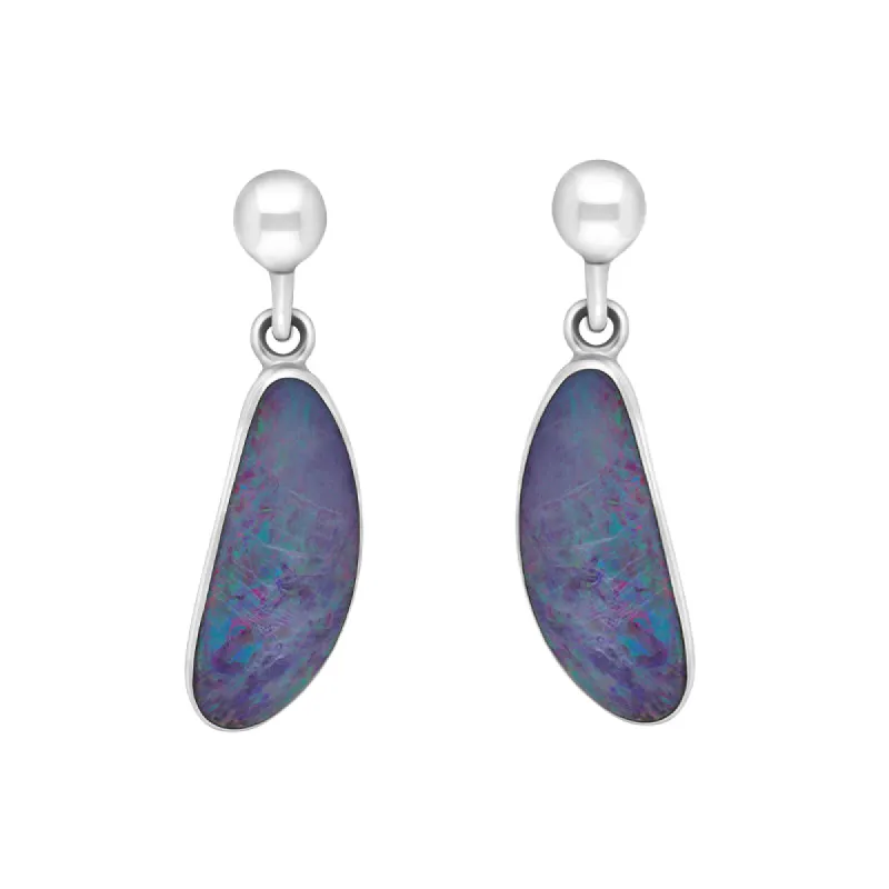 Sterling Silver Abstract Opal Doublet Drop Earrings D sold by C.W. Sellors