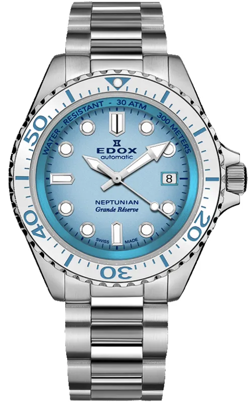 Edox Watch Neptunian Grande Reserve Blue made by Edox
