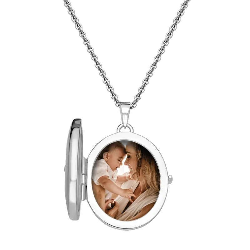 Sterling Silver Cubic Zirconia Star Centre Oval Keepsake Locket sold by C.W. Sellors product image thumbnail 2