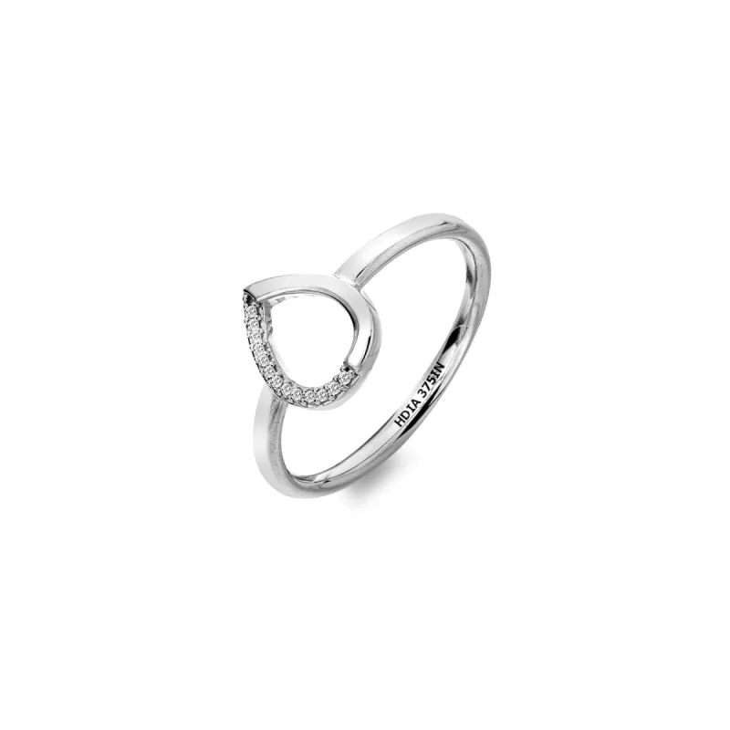 Hot Diamonds Teardrop 9ct White Gold Ring D sold by C.W. Sellors