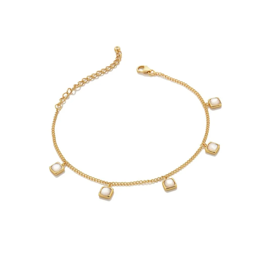 Hot Diamonds Gold Plated Sterling Silver Mother Of Pearl Square Bracelet sold by C.W. Sellors