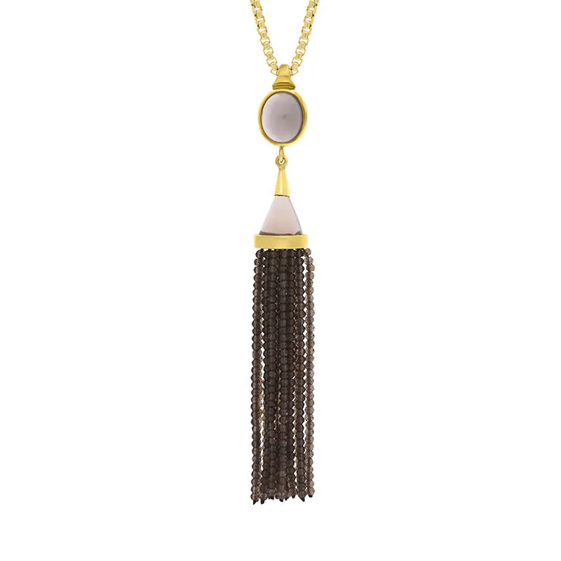 Gold Plated Sterling Silver Smokey Quartz Cascade Tassel Necklace D sold by C.W. Sellors