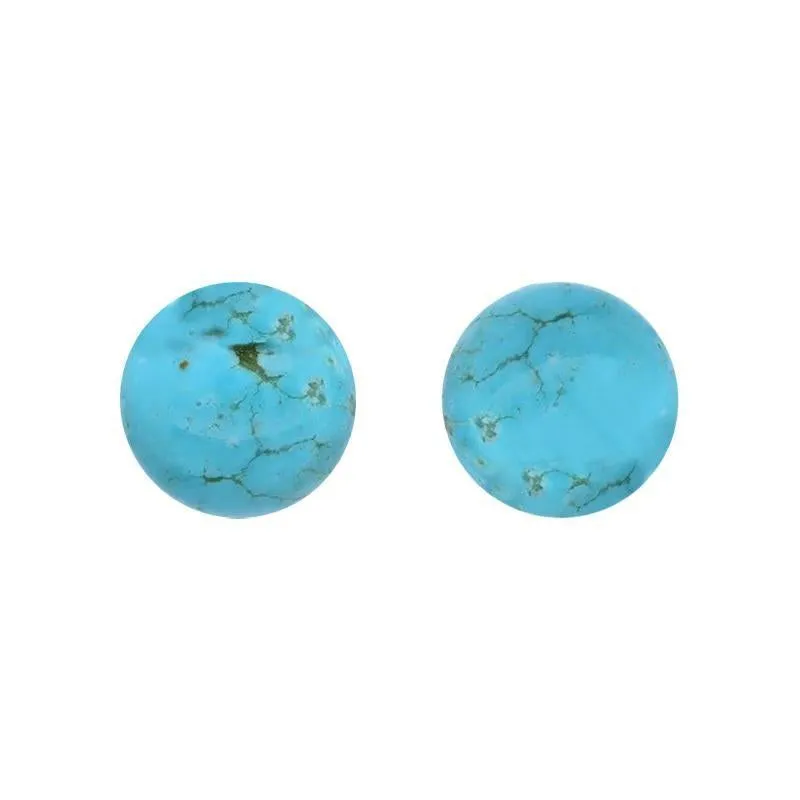 Sterling Silver Turquoise 10mm Ball Stud Earrings sold by C.W. Sellors