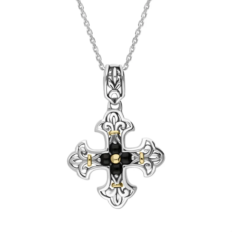 Sterling Silver Whitby Jet Square Necklace D sold by C.W. Sellors