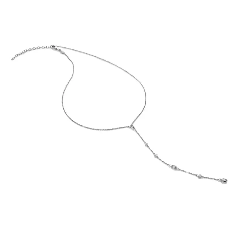 Hot Diamonds Sterling Silver White Topaz Tender Waterfall Marquise Statement Necklace sold by C.W. Sellors