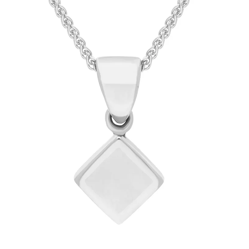 Sterling Silver Bauxite Dinky Square Necklace sold by C.W. Sellors