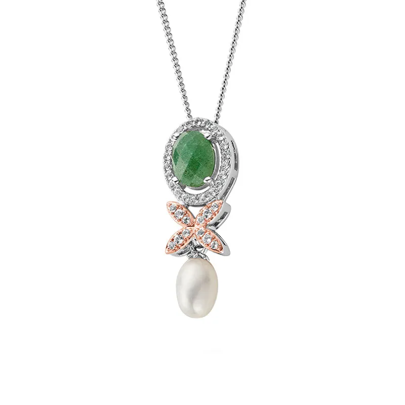 Clogau Queens Jubilee Superbloom Aventurine Pendant D sold by C.W. Sellors