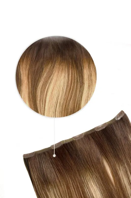 Chestnut Honey Balayage One Piece Clip In Hair Extensions (Top-Up) made by Cliphair